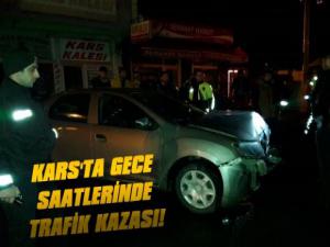Kars'ta Gece Saatlerinde Trafik Kazası