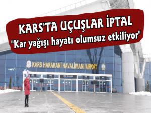 Kars'ta Havayolu Ulaşımına Kar Engeli