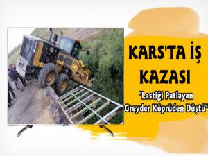 Kars'ta İş Makinesi Köprüden Uçtu