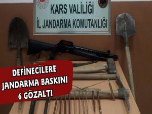 Kars'ta Jandarmadan Definecilere Suç Üstü 6 Gözaltı