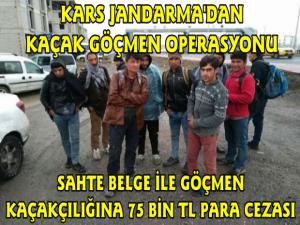 Kars'ta Jandarmadan Kaçak Göçmen Operasyonu 20 Gözaltı