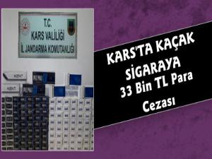 Kars'ta Jandarmadan Kaçak Sigaraya 33 Bin Lira Ceza