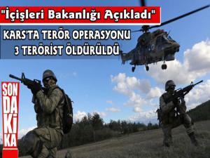 Kars'ta  Jandarmadan PKK'ya Darbe 3 Terörist Öldürüldü