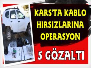 Kars'ta Kablo Hırsızlarına Operasyon 5 Gözaltı
