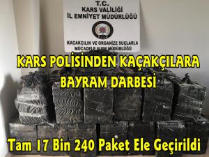 Kars'ta Kaçakçılık Operasyonu, 17 Bin Paket Ele Geçirildi