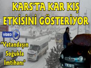 Kars'ta Kar Yağışı ve Soğuk Hava Hayatı Olumsuz Etkiliyor