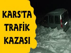 Kars'ta Kontrolden Çıkan Araç Şarampole Düştü
