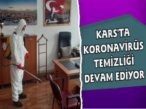 Kars'ta Koronavirüs Dezenfekte Çalışmaları Devam Ediyor