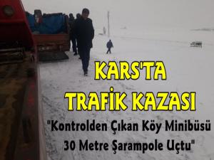 Kars'ta Köy Minibüsü Şarampole Uçtu