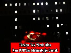 Kars'ta KYK Yurtlarından Mehmetçiğe Destek