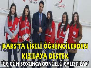 Kars'ta Liseli Öğrencilerden Kızılaya Gönüllü Destek Çalışması