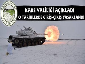 Kars'ta O Bölgeleri Giriş Yasağı İlan Edildi