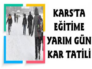 Kars'ta öğleden sonra kar tatili 