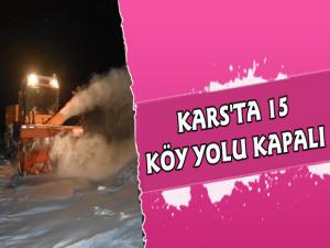 Kars'ta On Beş Köy Yolu Ulaşıma Kapandı