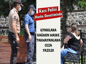 Kars'ta Polis Ekipleri Maske Denetlemesinde