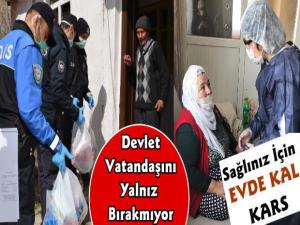 Kars'ta Polis ve Sağlık Ekipleri Yaşlı Vatandaşların Hizmetinde