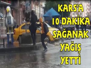 Kars'ta Sağanak Yağış Etkili Oldu