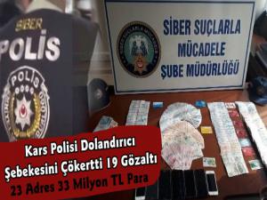 Kars'ta Sanal Dolandırıcılık Çetesine Operasyon 19 Gözaltı 