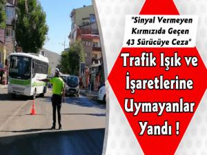 Kars'ta Sürücülere Trafik Işık ve İşaret İhlali Denetimi 