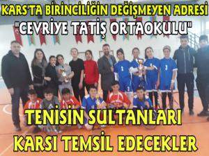 Kars'ta Tenis Yarışmasında Cevriye Tatiş Ortaokulu İl Birincisi Oldu