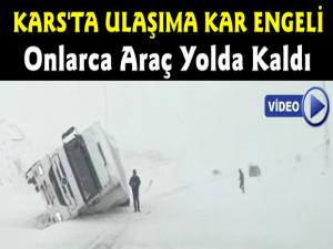 Kars'ta Tır Devrildi, Kar Kazaları Getirdi