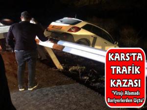 Kars'ta Trafik Kazası Araç Şarampole Uçtu