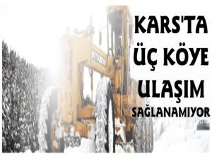 Kars'ta Üç Köye Kar Yağışı Dolayısıyla Ulaşılamıyor