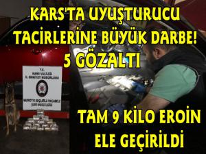 Kars'ta Uyuşturucu Operasyonu, 9 kilo Eroin Ele Geçirildi