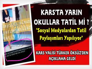 Kars'ta Yarın Okulları Tatil Mi? İşte Cevabı