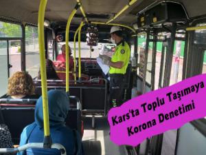 Kars'ta Yolcu Taşımacılığı Yapan Araçlara Korona Denetimi