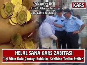 Kars'ta Zabıta Ekipleri Buldukları İçi Altın Dolu Çantayı Sahibine Teslim Etti