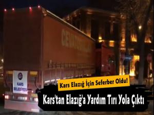 Kars'tan Elazığ'a Yardım Tırı Yola Çıktı