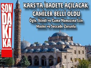 Kars Valiliği İbadete Açılacak Camileri Açıkladı