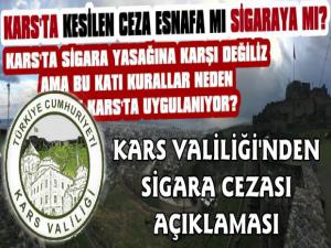 Kars Valiliği'nden Sigara Cezası Açıklaması