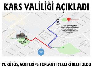 Kars Valiliği'nden Toplantı ve Gösteri Yürüyüşleri Hakkında  Açıklama