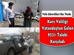 Kars Valiliği Vatandaşlardan Gelen 9531 Talebi Karşıladı