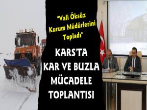 Kars Valiliğinde Kar ve Buzla Mücadele Toplantısı