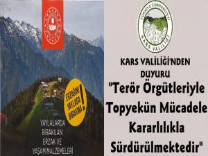 Kars Valiliğinden Yayla Evleri Açıklaması