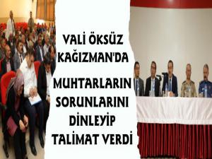 Kars Valisi Kağızman'da Muhtarlarla Buluştu