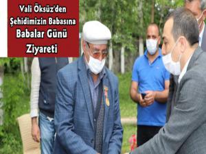 Kars Valisi Türker Öksüz'den Şehit Babasına Babalar Günü Ziyareti
