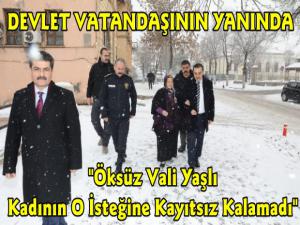 Kars Valisi Türker Öksüz'den Yaşlı Kadına Yardım Eli