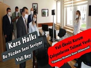 Kars Valisi Türker Öksüz Kurumlarda İncelemelerde Bulundu