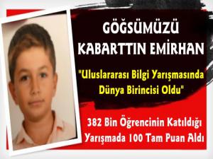 Karslı Emirhan Uluslararası Bilim Yarışmasında Dünya Birincisi Oldu