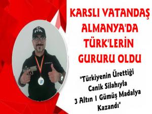 Karslı Hüseyin Ayaz Almanya'da Polis Atış Müsabakalarında Birinci Oldu