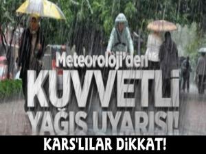 Karslılar Dikkat Meteoroloji'den Kuvvetli Yağış Uyarısı