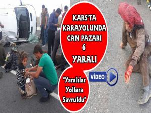 Karsta Diyaliz Hastalarını Taşıyan Araç Kaza Yaptı 6 Yaralı 