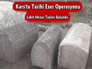 Karsta Tarihi Eser Operasyonu 3 Lahit Mezar Taşı Bulundu 1 Gözaltı 