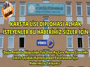 Lise Diploması Almak İsteyenler Kars'ta Ay Çare Akşam Lisesi Kayıtları Devam Ediyor