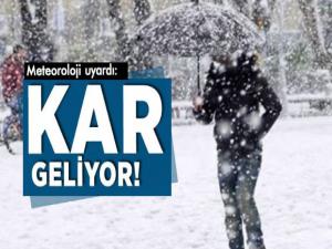 Meteoroloji Uyardı Kars'a Kar Geliyor