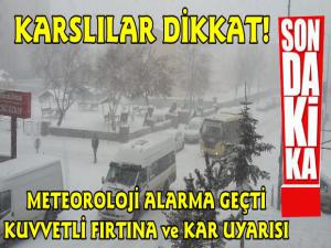 Meteorolojiden Kars İçin Kuvvetli Fırtına Uyarısı